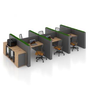 Комп'ютерний стіл на 6 осіб з перегородкою для Open Space Salita Графіт Co_d 35/13