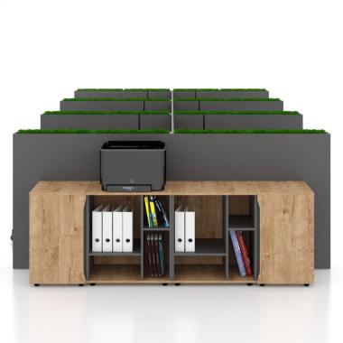 Комп'ютерний стіл на 6 осіб з перегородкою для Open Space Salita Графіт Co_d 35/13