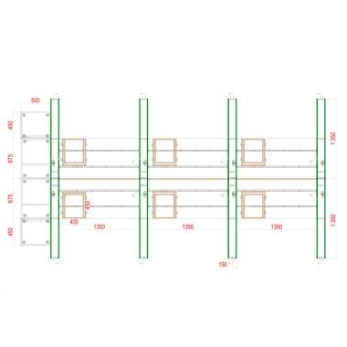 Комп'ютерний стіл на 6 осіб з перегородкою для Open Space Salita Графіт Co_d 35/13