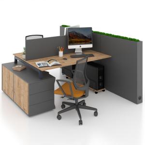 Комп'ютерний стіл з перегородкою на два робочі місця Salita Графіт Co_d 35/15