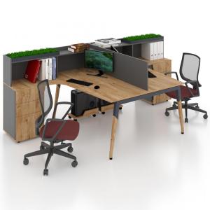 Комп'ютерні столи дизайнерські для двох людей Salita Графіт Co_d 35/9