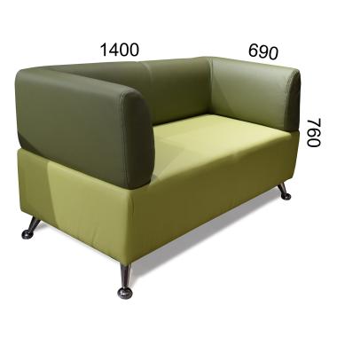 Офісний диван Kispri Вейт-2 Зелений Екошкіра