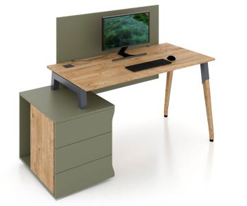 Комп'ютерний стіл дизайнерський Salita Компаунд Оливковий Co_d 35/6-1600