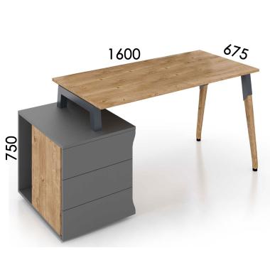 Комп'ютерний стіл дизайнерський Salita Компаунд Графіт Co_d 35/4-1600