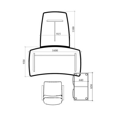 Стол руководителя с брифинг приставкой Salita Альянс 21/5