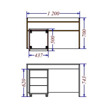 Стол компьютерный и тумба Salita Promo (AX1218) Белый 