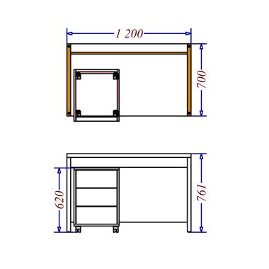 Стол компьютерный и тумба Salita Promo (AX1236) Белый 