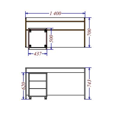 Стол компьютерный и тумба Salita Promo (AX1418) Белый 