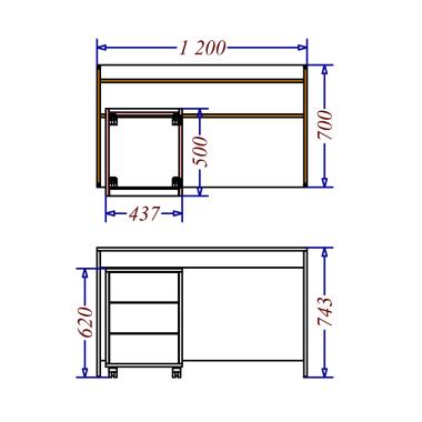 Стол компьютерный и тумба Salita Promo (QX1218) Белый