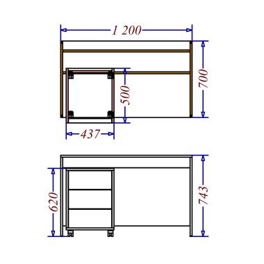 Стол компьютерный и тумба Salita Promo (QXG1218) Графит