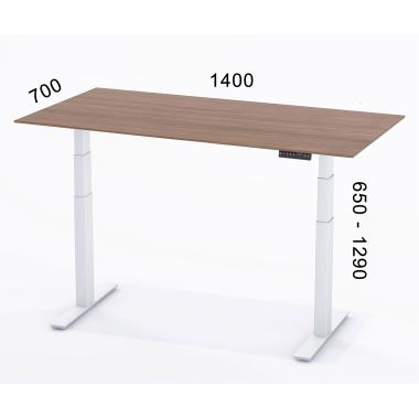 Стіл зі шпонованною стільницею з регулюванням для роботи стоячи 2х-моторний E5w Salita Електро (E5-140w) Білий