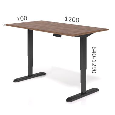 Стіл з електро-регулюванням висоти з двома двигунами Salita Електро Горіх 18мм (E1g-1200-700-18)