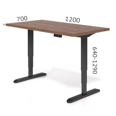 Стіл з електро-регулюванням висоти з двома двигунами Salita Електро Горіх 36мм (E1g-1200-700-36)