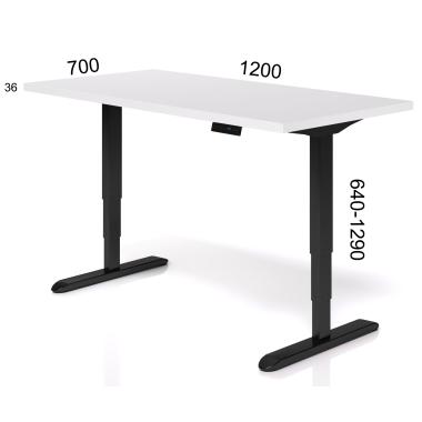 Стіл з електро-регулюванням висоти з двома двигунами Salita Електро Білий 36мм (E1w-1200-700-36)