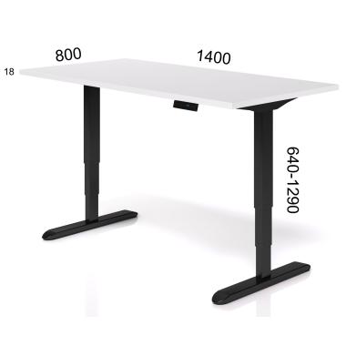 Стіл для роботи стоячи з двома двигунами Salita Електро Білий 18мм (E1w-1400-800-18)