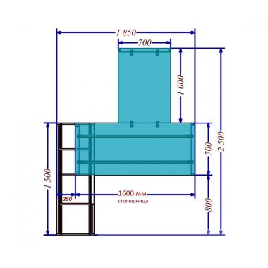 Офисный стол руководителя с брифингом Salita Promo 18 мм (WPT12-18)
