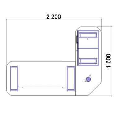 Стіл кутовий керівника Salita Тріумф 7/3